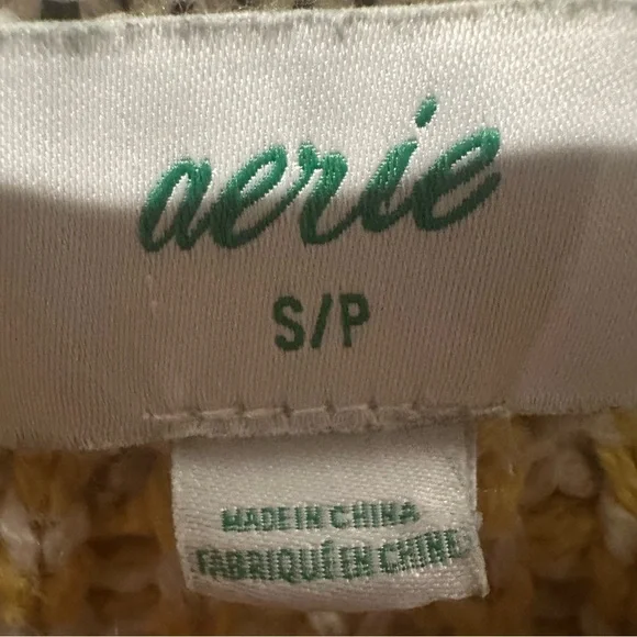 (Sold)Aerie Festive Feels Crewneck Sweater Soft Oversized Fair Isle Gray Small - Picture 7 of 10